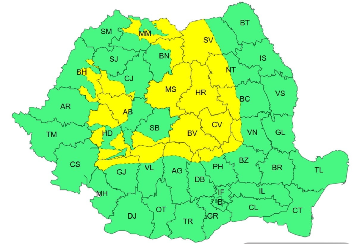 ANM anunță două zile de furtuni