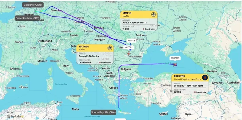 NATO deasupra României, la Marea Neagră, două zile consecutiv. Implicate avioane de vânătoare