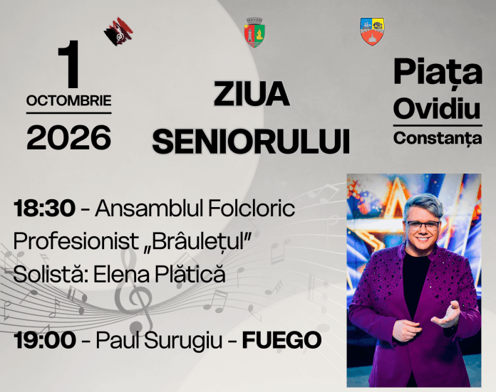 5 Ansamblul „Brâulețul”, de Ziua Seniorului, în Piața Ovidiu